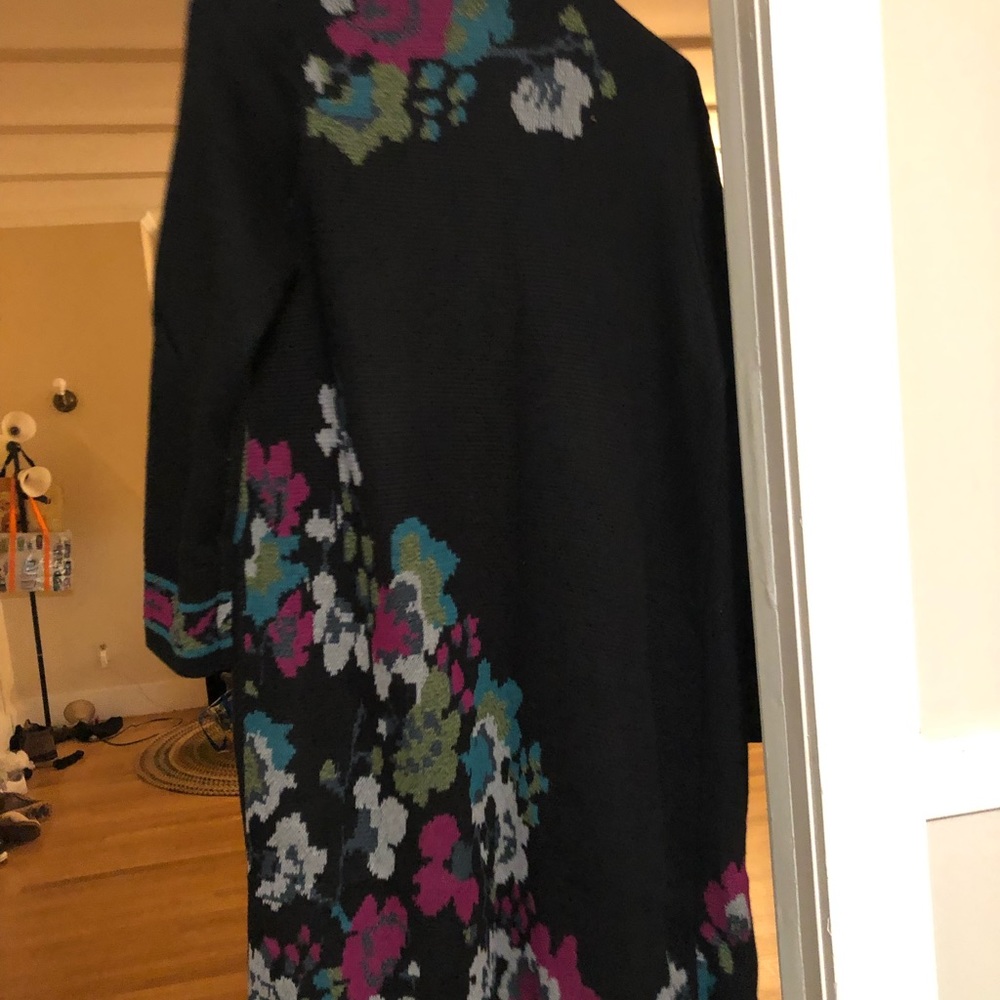 JJill long Black floral sweater
